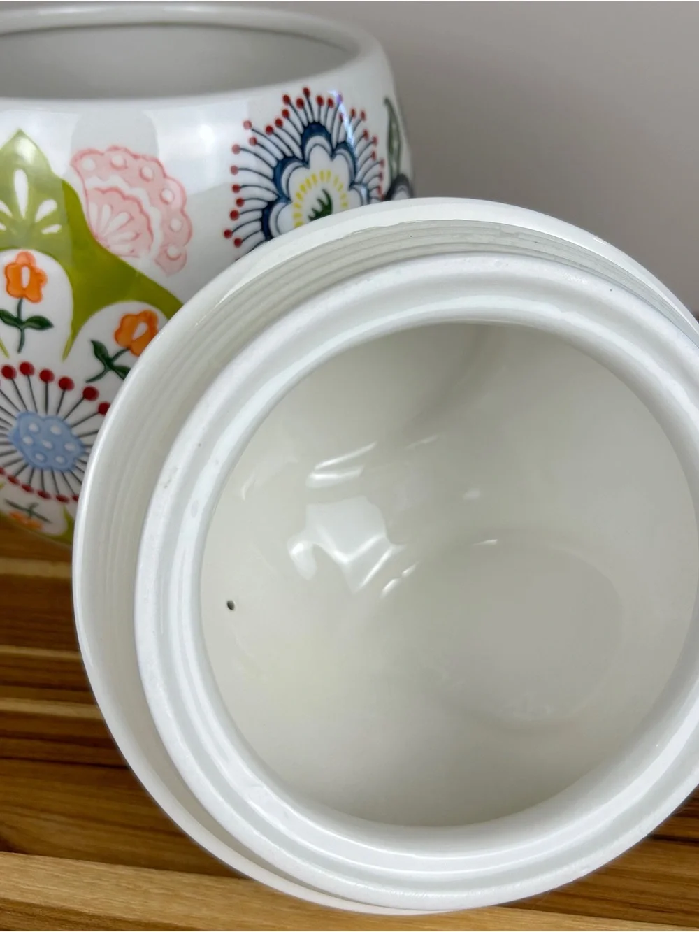 Pier 1 Hand Painted Stoneware Elephant Cookie Jar